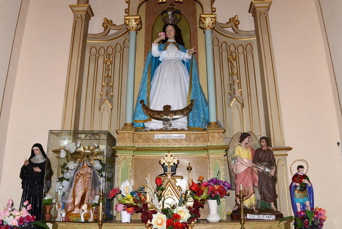 48 Virgen del Milagro, Virgen de Urkupina, San Rafael On Side Altar In Catedral Nuestra Senora del Rosario In Cafayate South Of Salta